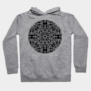 Black & White Folk Art Pattern Hoodie